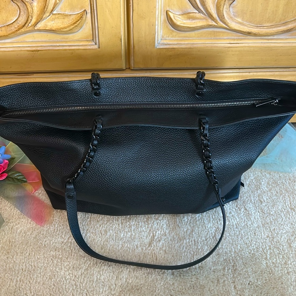 Rebecca Minkoff Black Leather Tote Bag New - Picture 6 of 13